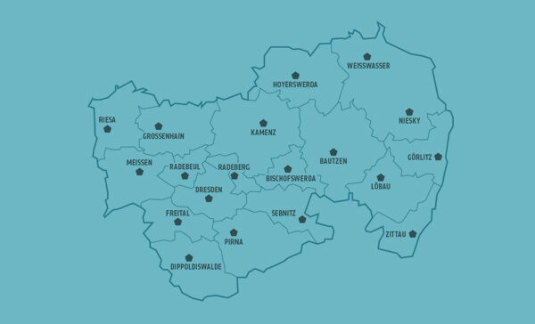 Verteilgebiet vom Kurier Direktservice Dresden