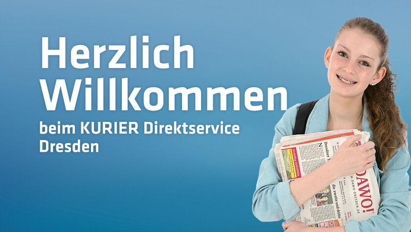 Ein Mädchen, welches Zeitungen und Prospekte verteilt